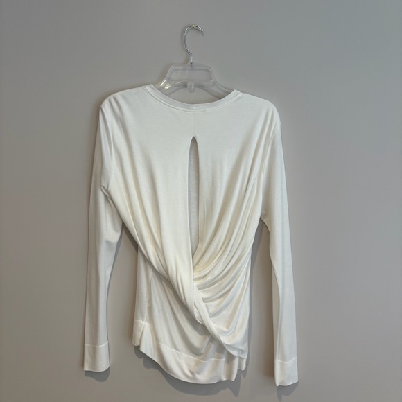Helmut Lang Twist Back White Long Sleeve Tee - Picture 3 of 7